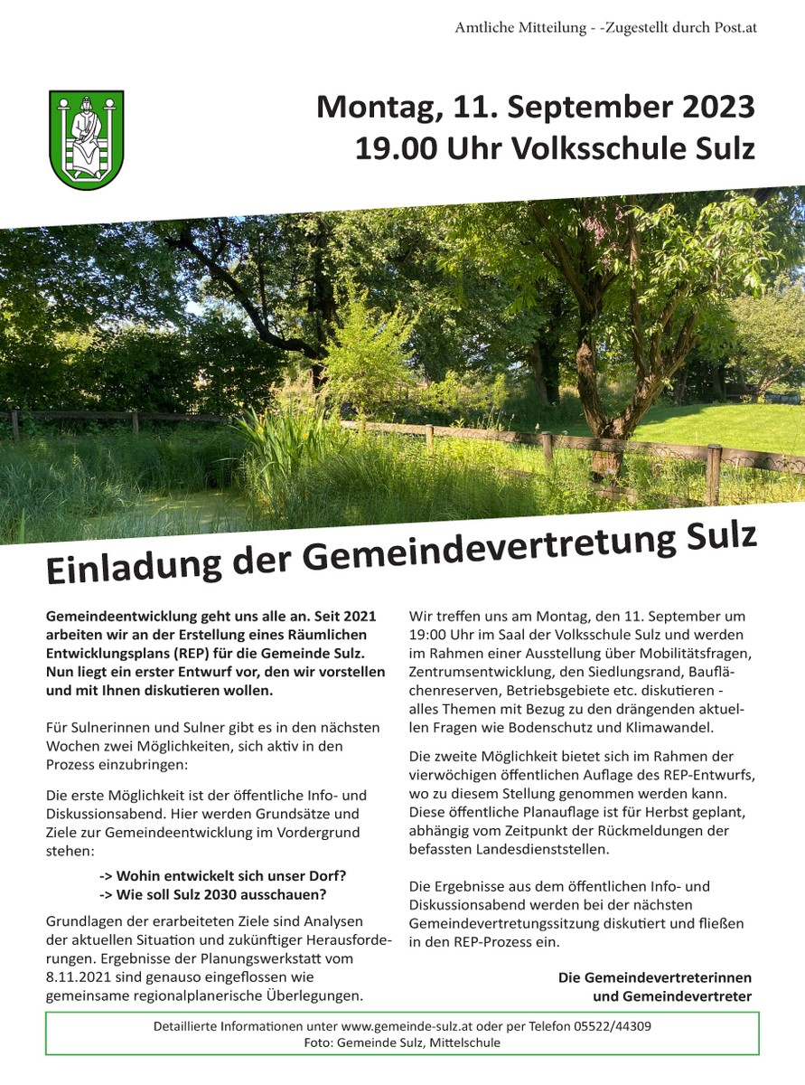 Einladung © Gemeinde Sulz