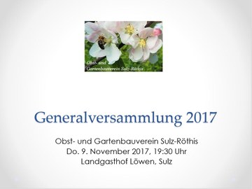 OGV Sulz-Röthis ernennt Ehrenmitglieder bei der GV 2017 am Do. 9.11.2017