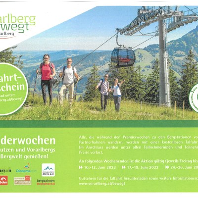 Vorarlberg>>bewegt; Wanderwochen im Juni 2022